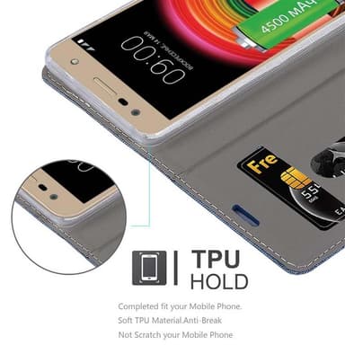 LG X POWER 2 Suojakuori Lompakkokotelo (Sininen)