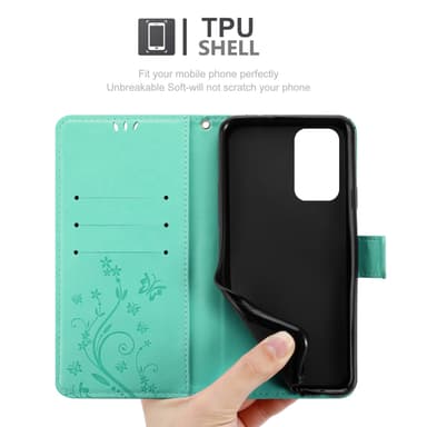 Oppo A94 5G Suojakuori Lompakkokotelo (Turkoosi)