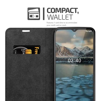 Nokia 2.4 Suojakuori Lompakkokotelo (Musta)