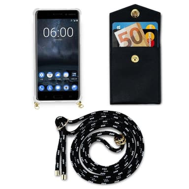 Nokia 5 2017 Suojakuori Kotelo Ketju (Musta)
