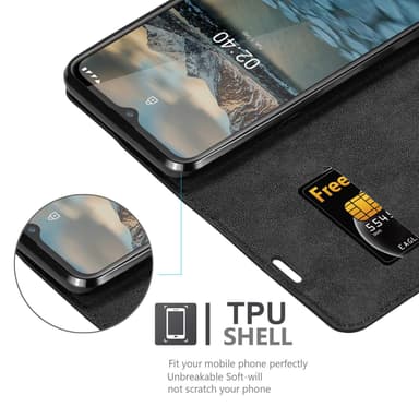 Nokia 2.4 Suojakuori Lompakkokotelo (Musta)