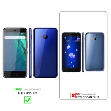HTC U11 LIFE Suojakuori Lompakkokotelo (harmaa)