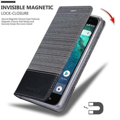 HTC U11 LIFE Suojakuori Lompakkokotelo (harmaa)