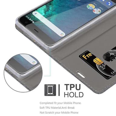 HTC U11 LIFE Suojakuori Lompakkokotelo (harmaa)