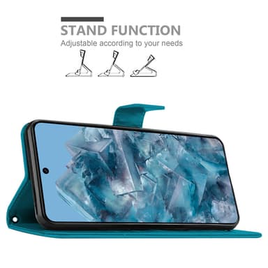 Google Pixel 8 Pro Suojakuori Lompakkokotelo (Sininen)