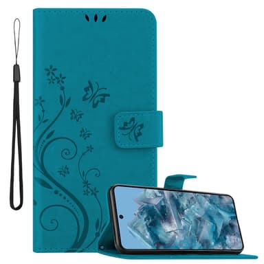 Google Pixel 8 Pro Suojakuori Lompakkokotelo (Sininen)