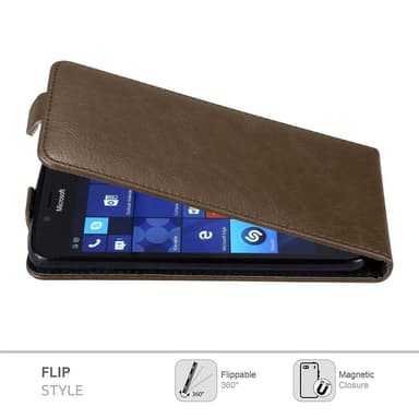 Nokia Lumia 950 Suojakuori Lompakkokotelo (Ruskea)