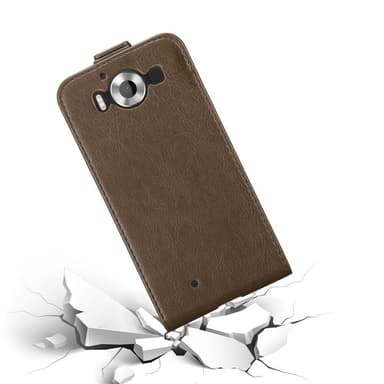 Nokia Lumia 950 Suojakuori Lompakkokotelo (Ruskea)