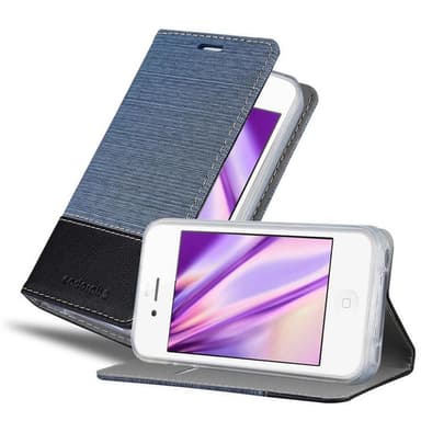 iPhone 4 / 4S Suojakuori Lompakkokotelo (Sininen)