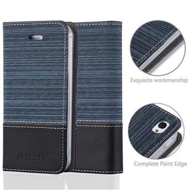 iPhone 4 / 4S Suojakuori Lompakkokotelo (Sininen)