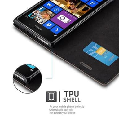 Nokia Lumia 925 Suojakuori Lompakkokotelo (Ruskea)