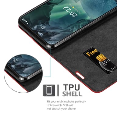 Nokia G11 / G21 Suojakuori Lompakkokotelo (Punainen)