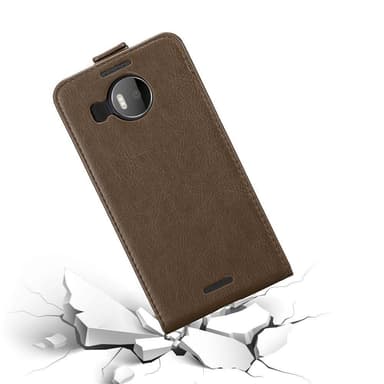 Nokia Lumia 950 XL Suojakuori Lompakkokotelo (Ruskea)
