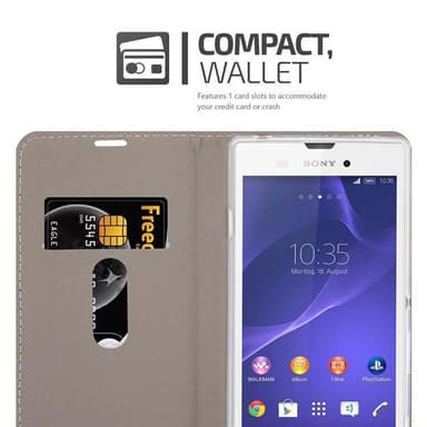 Sony Xperia T3 Suojakuori Lompakkokotelo (Sininen)