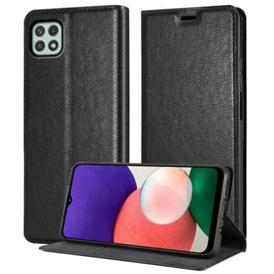 Samsung Galaxy A22 5G Suojakuori Lompakkokotelo (Musta)
