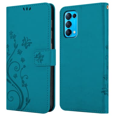 Oppo FIND X3 LITE Suojakuori Lompakkokotelo (Sininen)