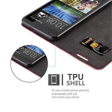 HTC Desire 820 Suojakuori Lompakkokotelo (Punainen)