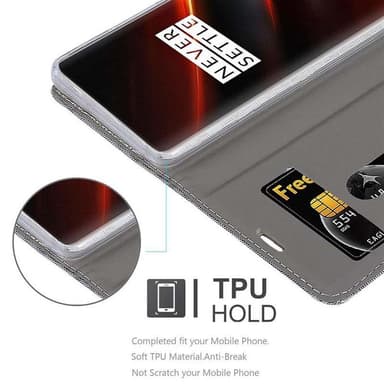 OnePlus 7T PRO Suojakuori Lompakkokotelo (harmaa)