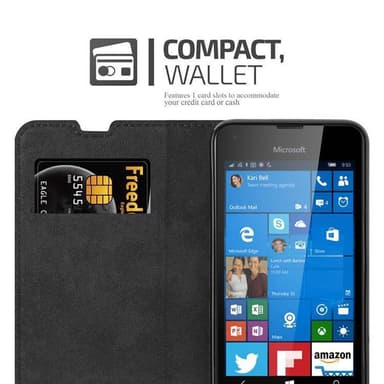 Nokia Lumia 550 Suojakuori Lompakkokotelo (Ruskea)