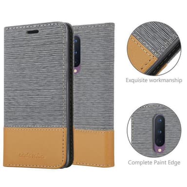 OnePlus 8 Suojakuori Lompakkokotelo (harmaa)
