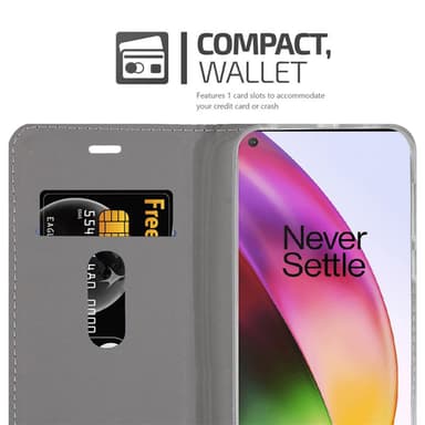 OnePlus 8 Suojakuori Lompakkokotelo (harmaa)