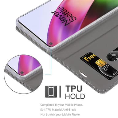 OnePlus 8 Suojakuori Lompakkokotelo (harmaa)