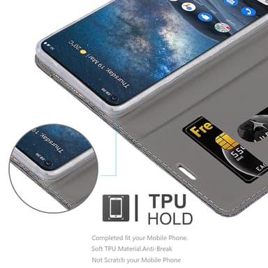 Nokia 8.3 Suojakuori Lompakkokotelo (harmaa)