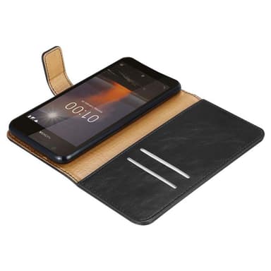 Nokia 1 2018 Suojakuori Lompakkokotelo (Musta)