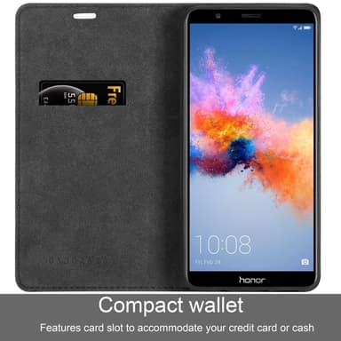 Honor 7X Suojakuori Lompakkokotelo (Musta)