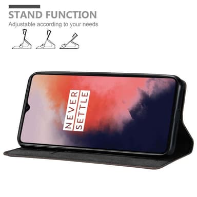 OnePlus 7T Suojakuori Lompakkokotelo (Ruskea)