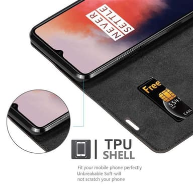 OnePlus 7T Suojakuori Lompakkokotelo (Ruskea)