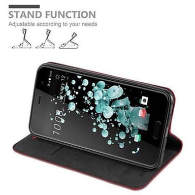 HTC U PLAY Suojakuori Lompakkokotelo (Punainen)