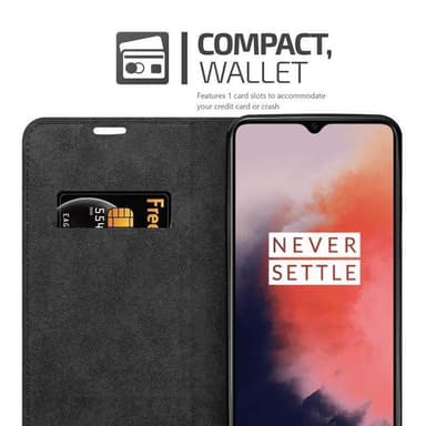 OnePlus 7T Suojakuori Lompakkokotelo (Ruskea)