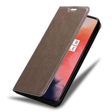 OnePlus 7T Suojakuori Lompakkokotelo (Ruskea)