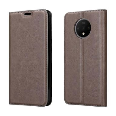 OnePlus 7T Suojakuori Lompakkokotelo (Ruskea)