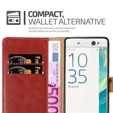 Sony Xperia XA Suojakuori Lompakkokotelo (Punainen)
