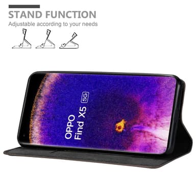 Oppo FIND X5 Suojakuori Lompakkokotelo (Ruskea)