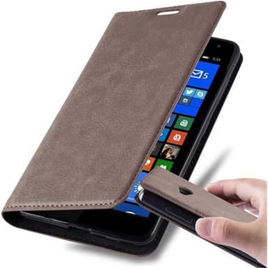Nokia Lumia 535 Suojakuori Lompakkokotelo (Ruskea)