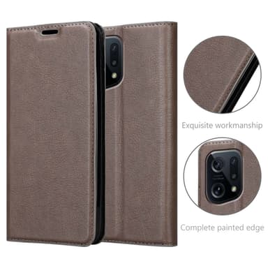 Oppo FIND X5 Suojakuori Lompakkokotelo (Ruskea)