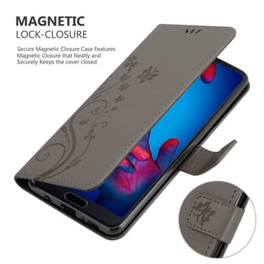 Huawei P20 Suojakuori Lompakkokotelo (harmaa)