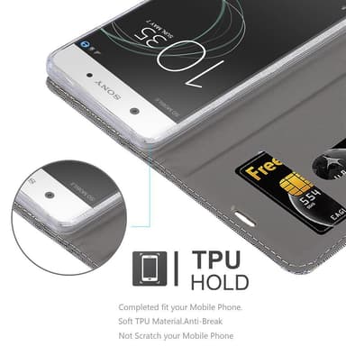 Sony Xperia XA1 Suojakuori Lompakkokotelo (harmaa)