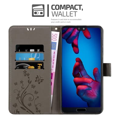 Huawei P20 Suojakuori Lompakkokotelo (harmaa)