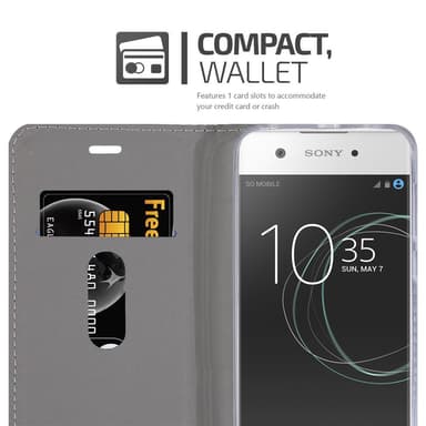 Sony Xperia XA1 Suojakuori Lompakkokotelo (harmaa)