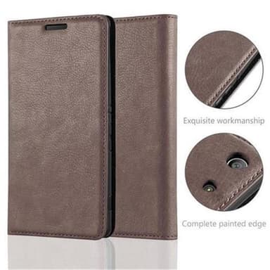 Sony Xperia M5 Suojakuori Lompakkokotelo (Ruskea)