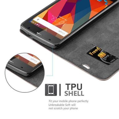 ZTE Blade L5 Suojakuori Lompakkokotelo (Ruskea)
