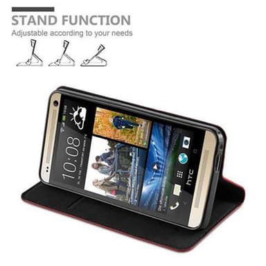 HTC ONE M7 Suojakuori Lompakkokotelo (Punainen)