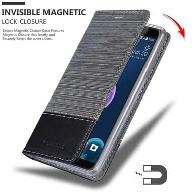 HTC Desire 12 Suojakuori Lompakkokotelo (harmaa)