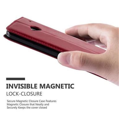 HTC ONE M7 Suojakuori Lompakkokotelo (Punainen)