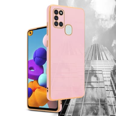 Samsung Galaxy A21s Suojakuori Cover (Vaaleanpunainen)