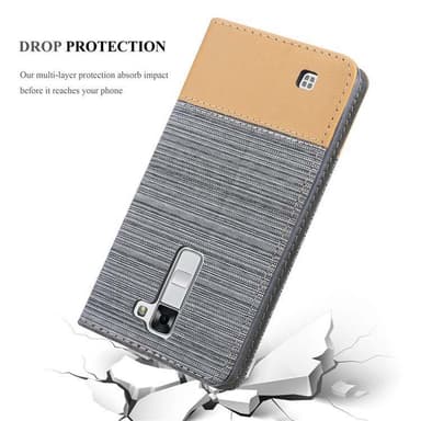 LG K7 2016 Suojakuori Lompakkokotelo (harmaa)